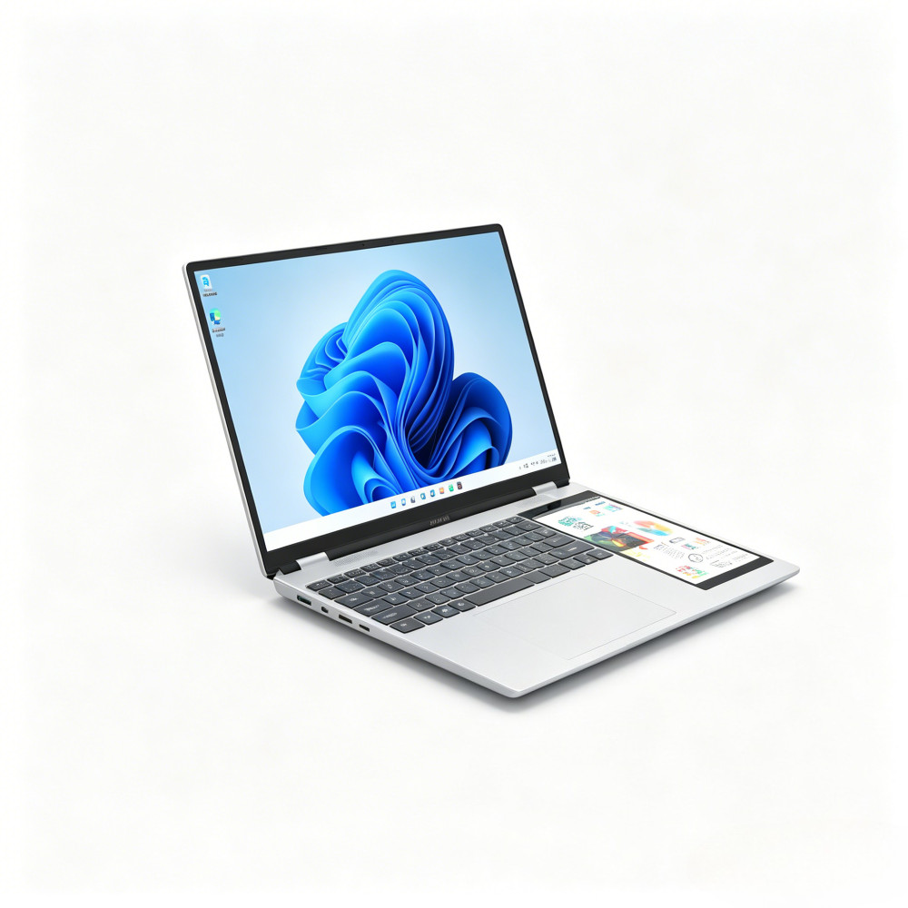 15.6″+7″ Dual Touch Laptop Intel N150 16GB DDR4 RGB Face ID Windows Notebook