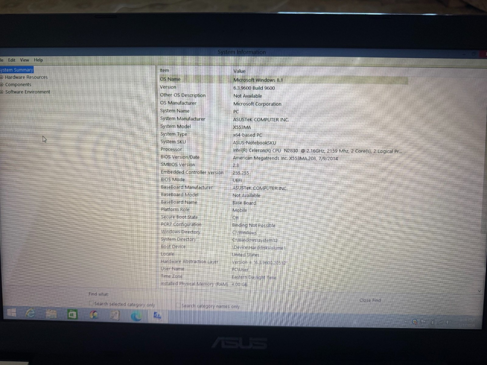 ASUS D553M Laptop 15.6″ Intel Celeron N2830 2.16GHz 4GB RAM 64GB SSD Windows