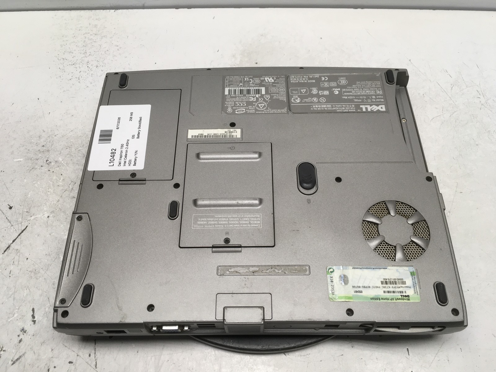 Dell Inspiron 1150 Intel Celeron 2.4GHz 256 MB NO HDD No Batt