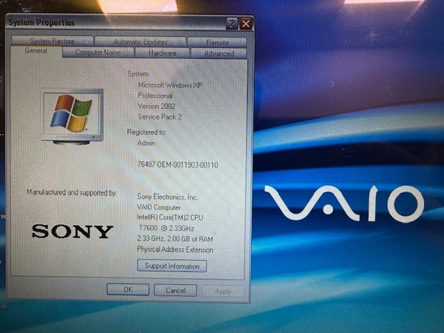 Sony VAIO VGN-SZ390P • 13.3″ • 160GB HDD • WIN XP PRO • GeForce Video • WORKS