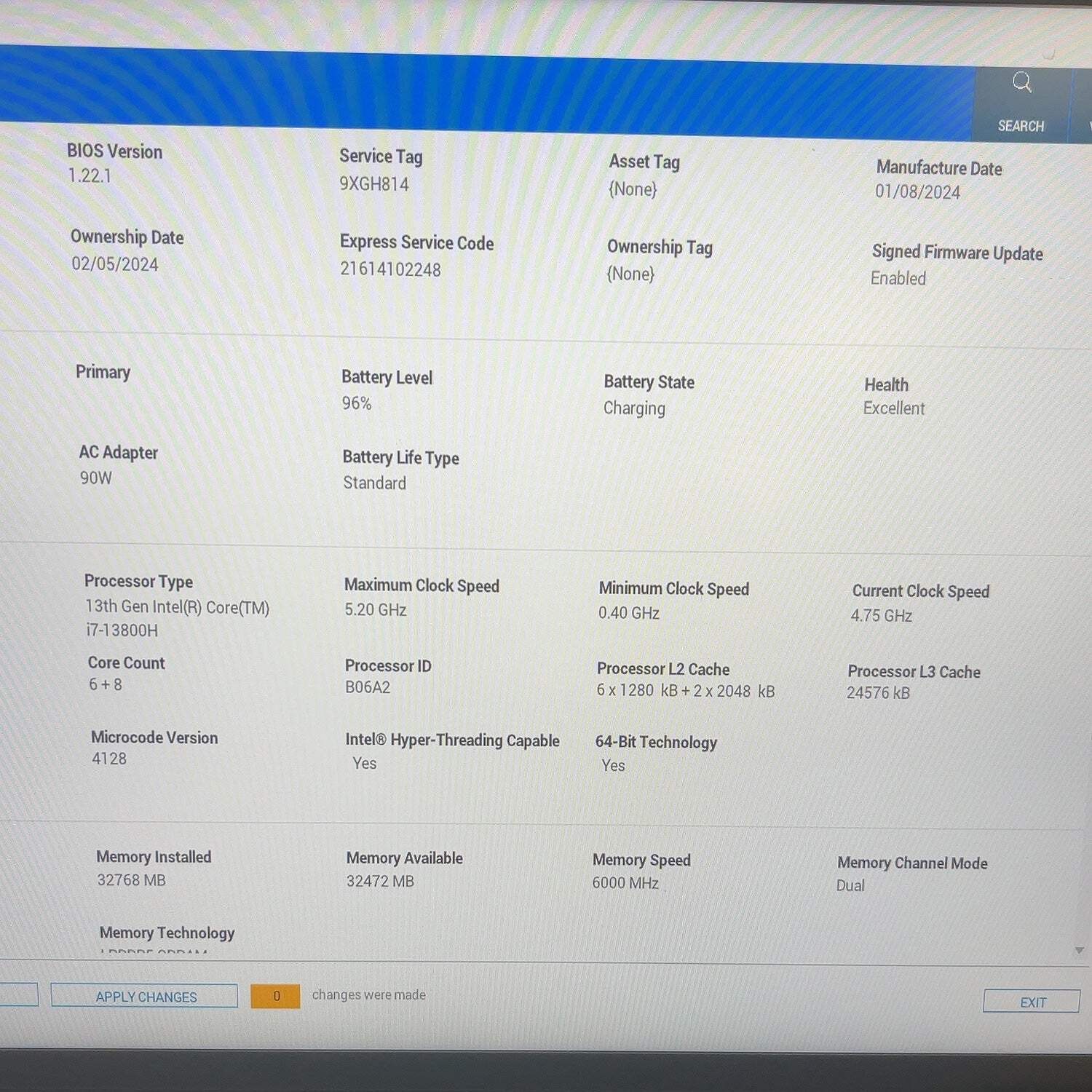 Dell Precision 5480 14″ i7-13800H 2.5GHz 32GB LPDDR5 RAM 512GB SSD RTX A1000 6GB