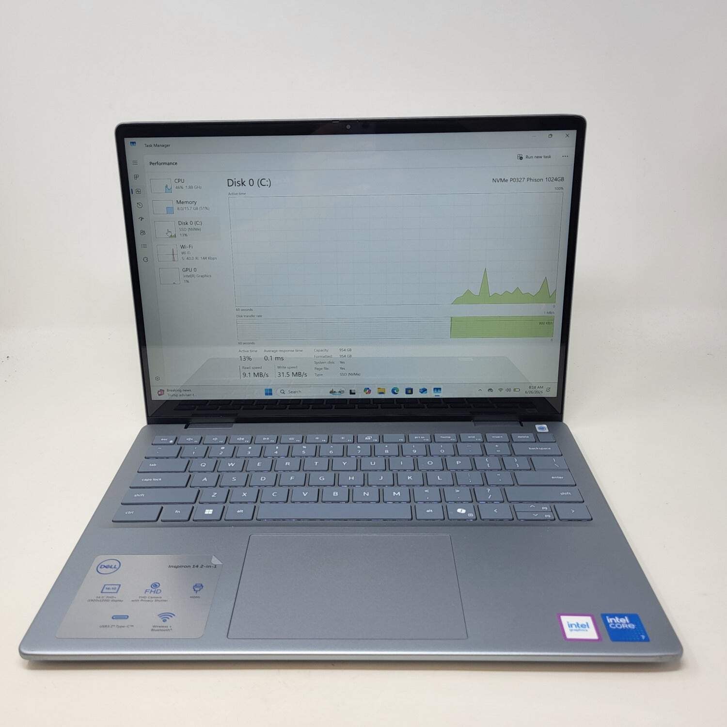 Dell Inspiron 14 7440 2 IN 1 14″ Core Ultra 7 150U 1.8GHz 16GB RAM 1TB SSD