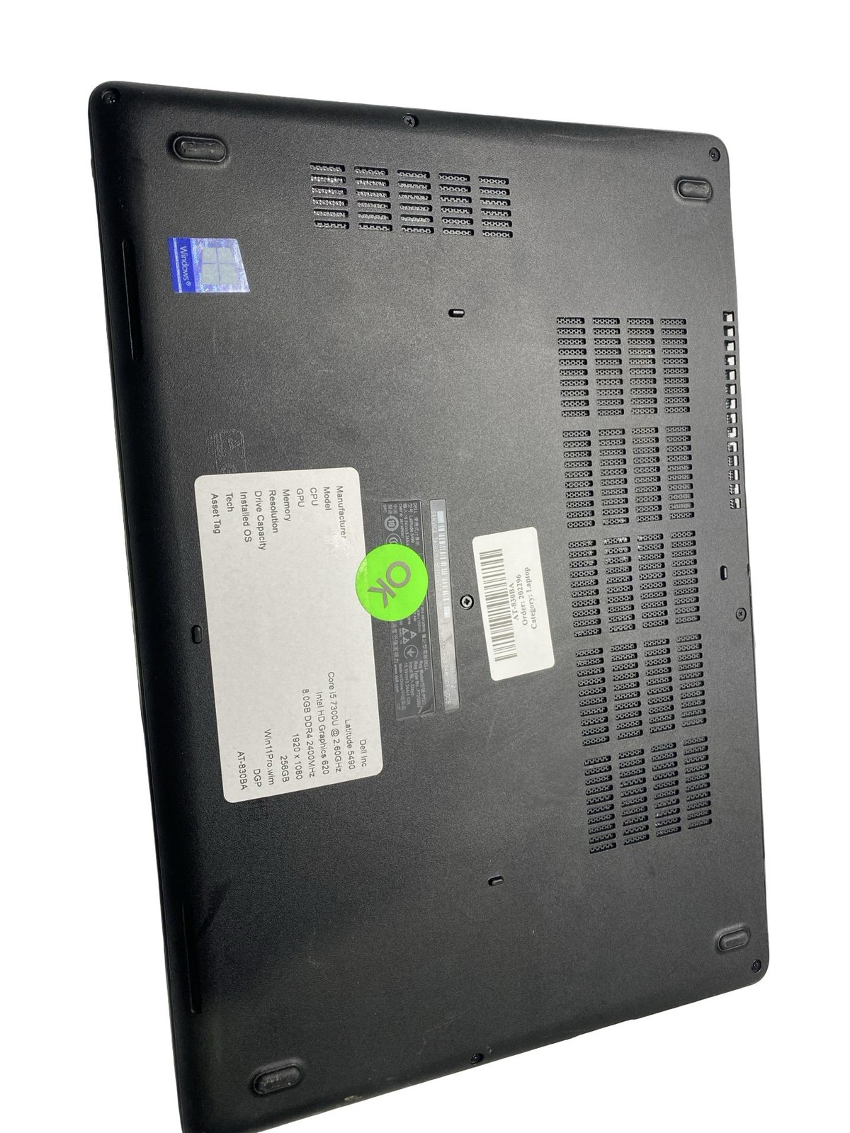 Dell Inc Latitude 5490 Core i5 7300U 8GB 256GB Win11Pro Grade C Battery Inc