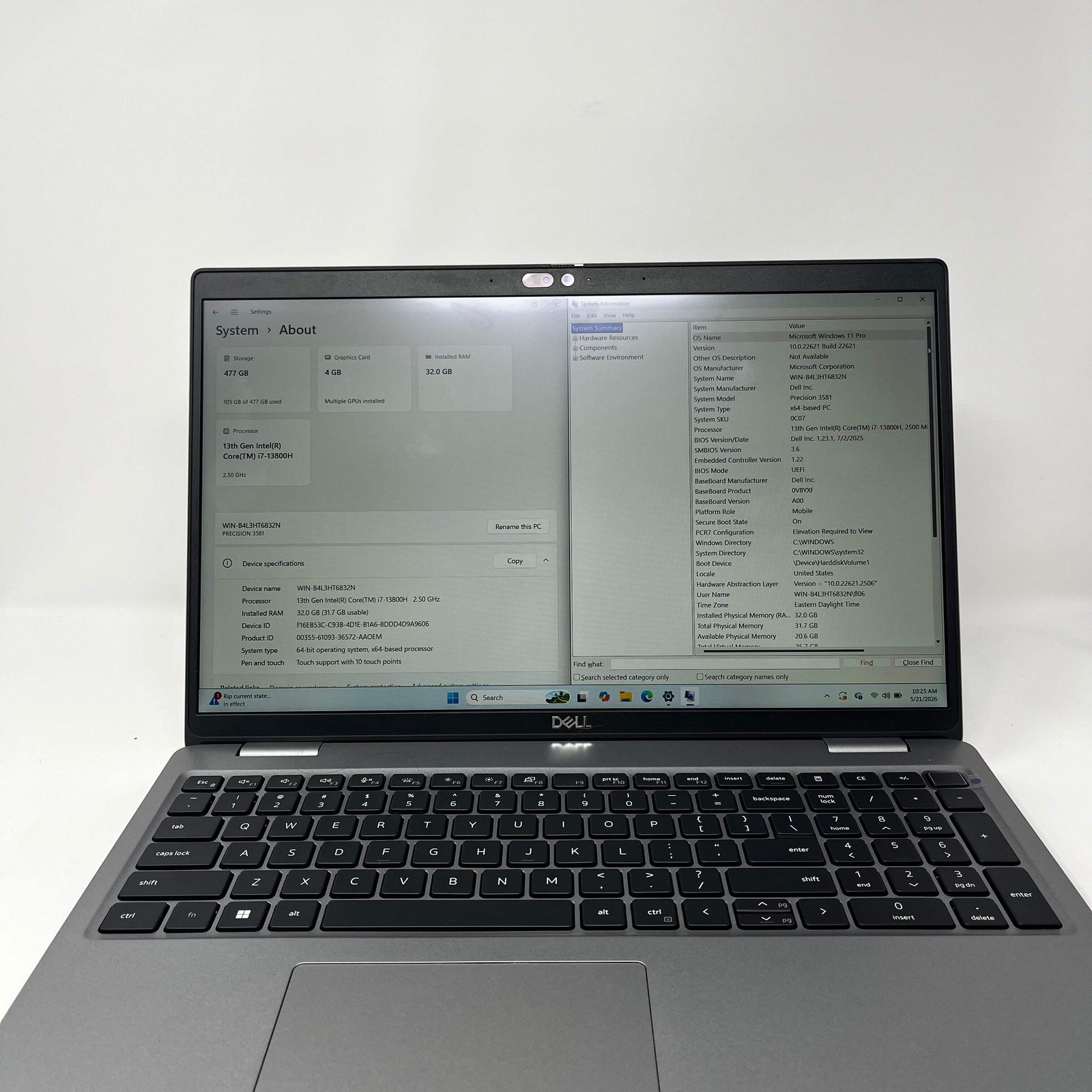 Dell Precision 3581 15.6″ 12 Gent i7-12800H 2.5GHz 32GB RAM 512GB SSD RTX A500