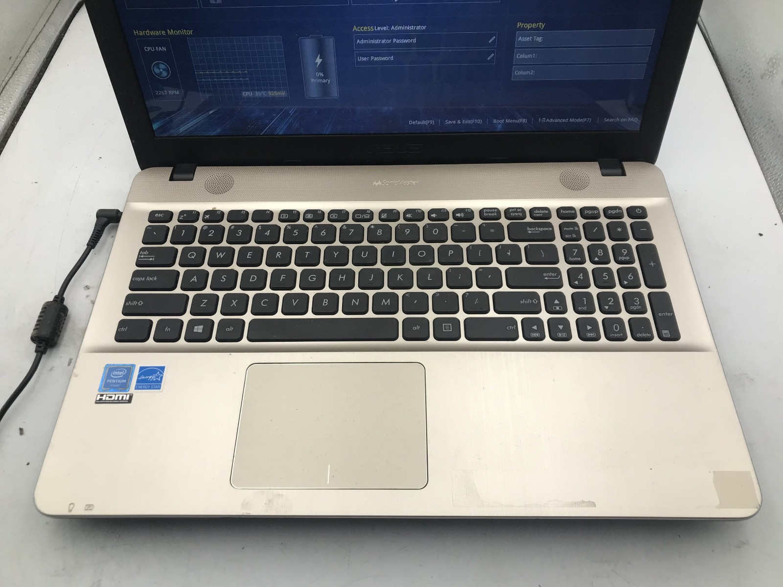 ASUS X541N – BOOTS TO BIOS – INTEL PENTIUM N4200 – 4GB RAM – READ DESCRIP – BB!