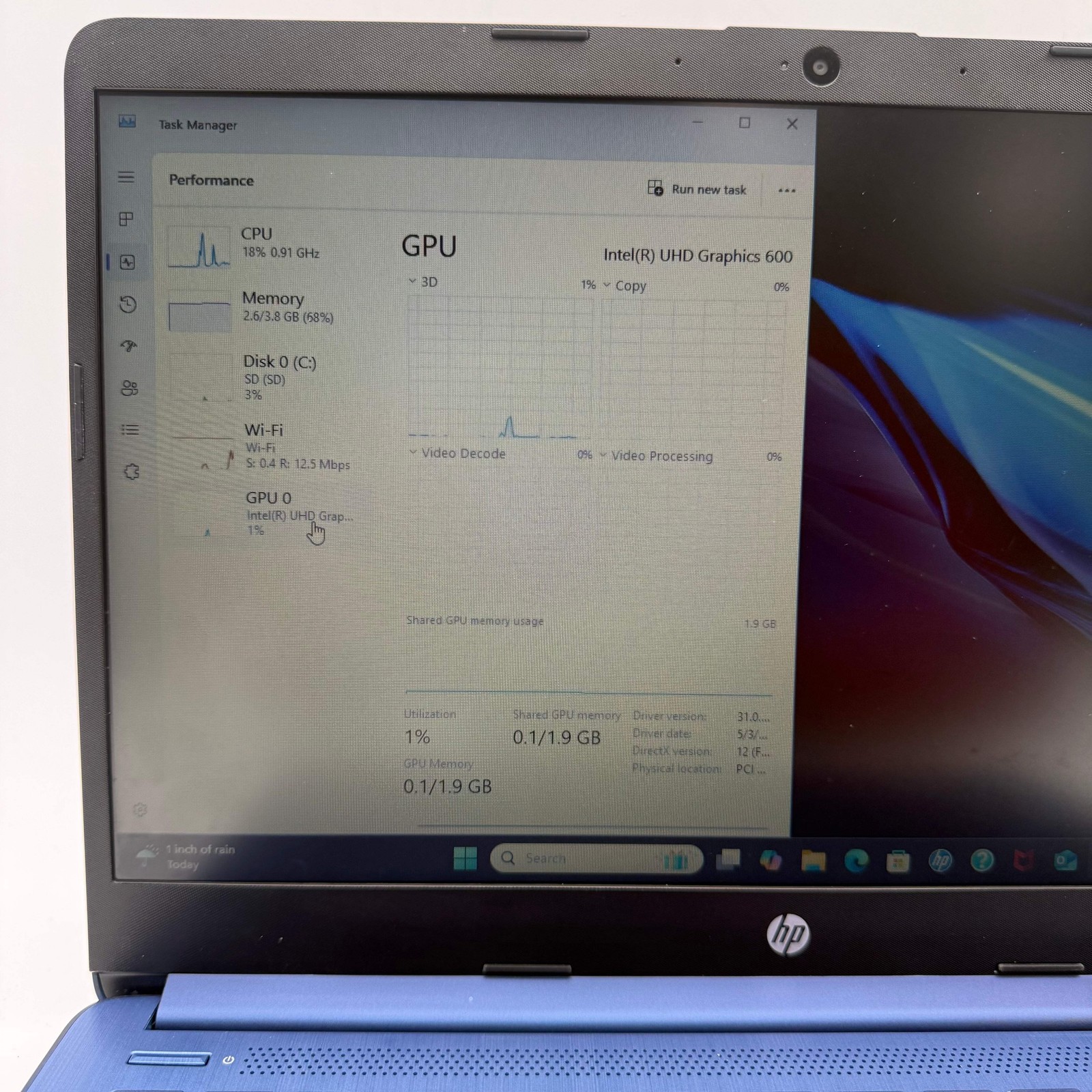 HP 14-cf2111wm Laptop 14-inch Intel Celeron 1.7GHz 4GB RAM 64GB Blue