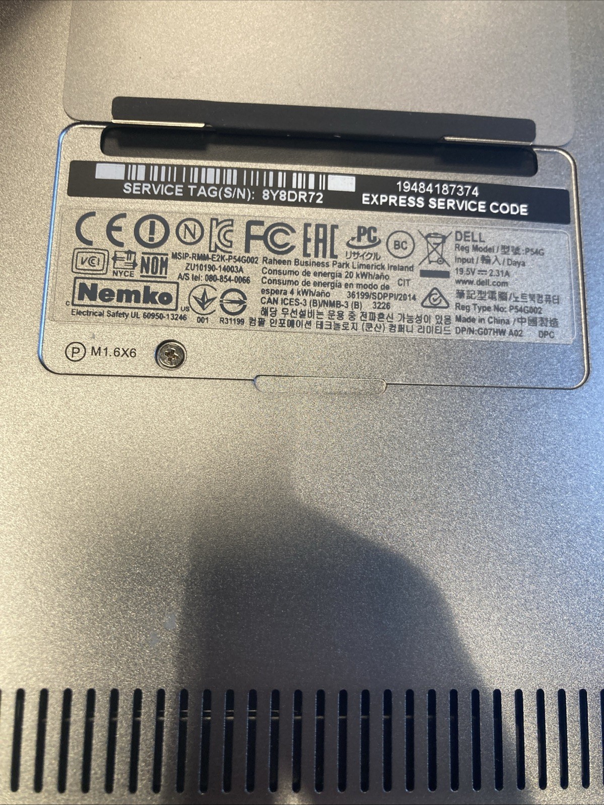 Dell XPS 13 9350 13″ Laptop Intel i7-6600U 8GB RAM No SSD Touchscreen