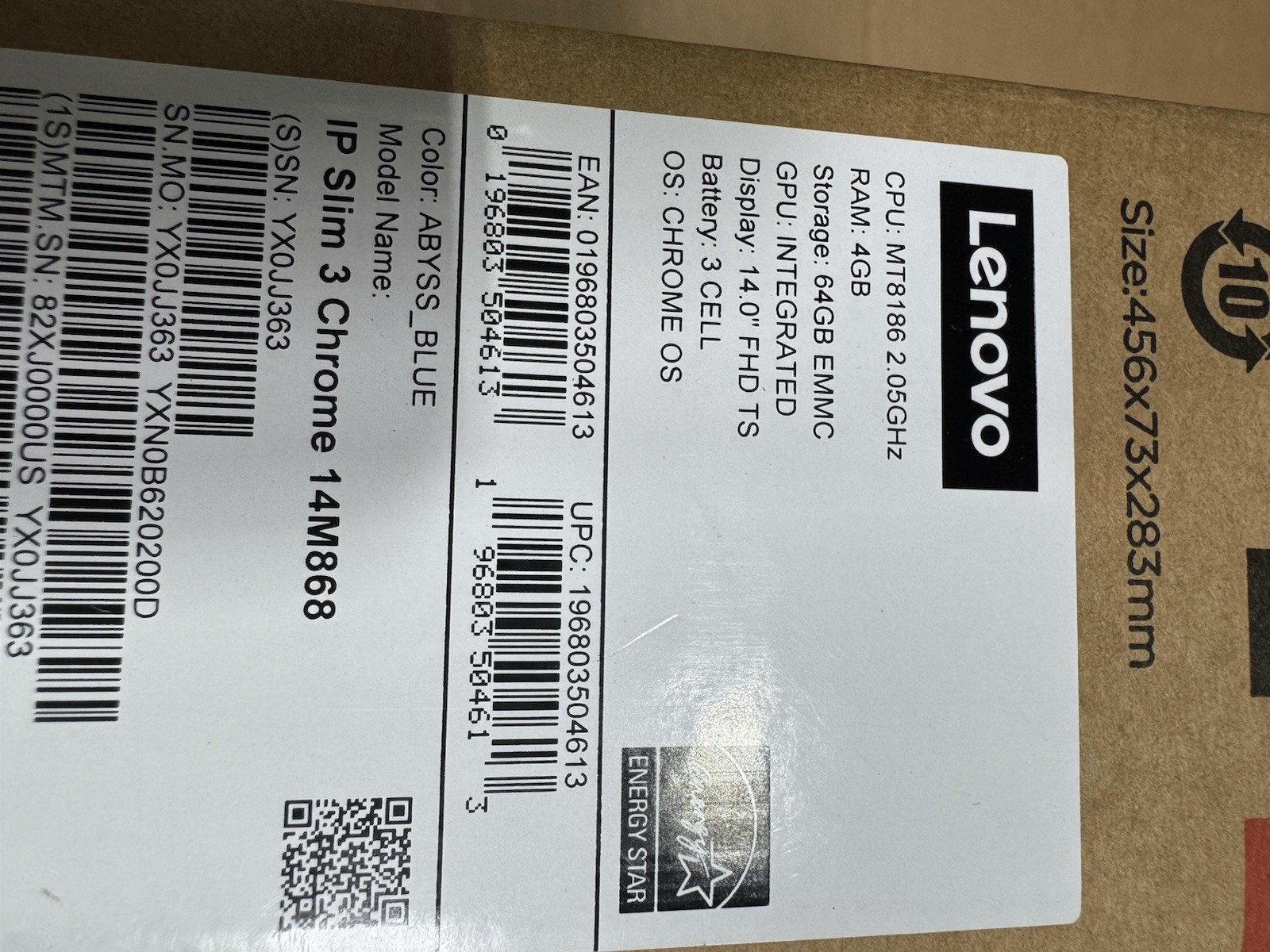 Lenovo IdeaPad Slim 3 Chromebook 14″ Full HD MediaTek Kompanio 520 2022 4GB -NEW