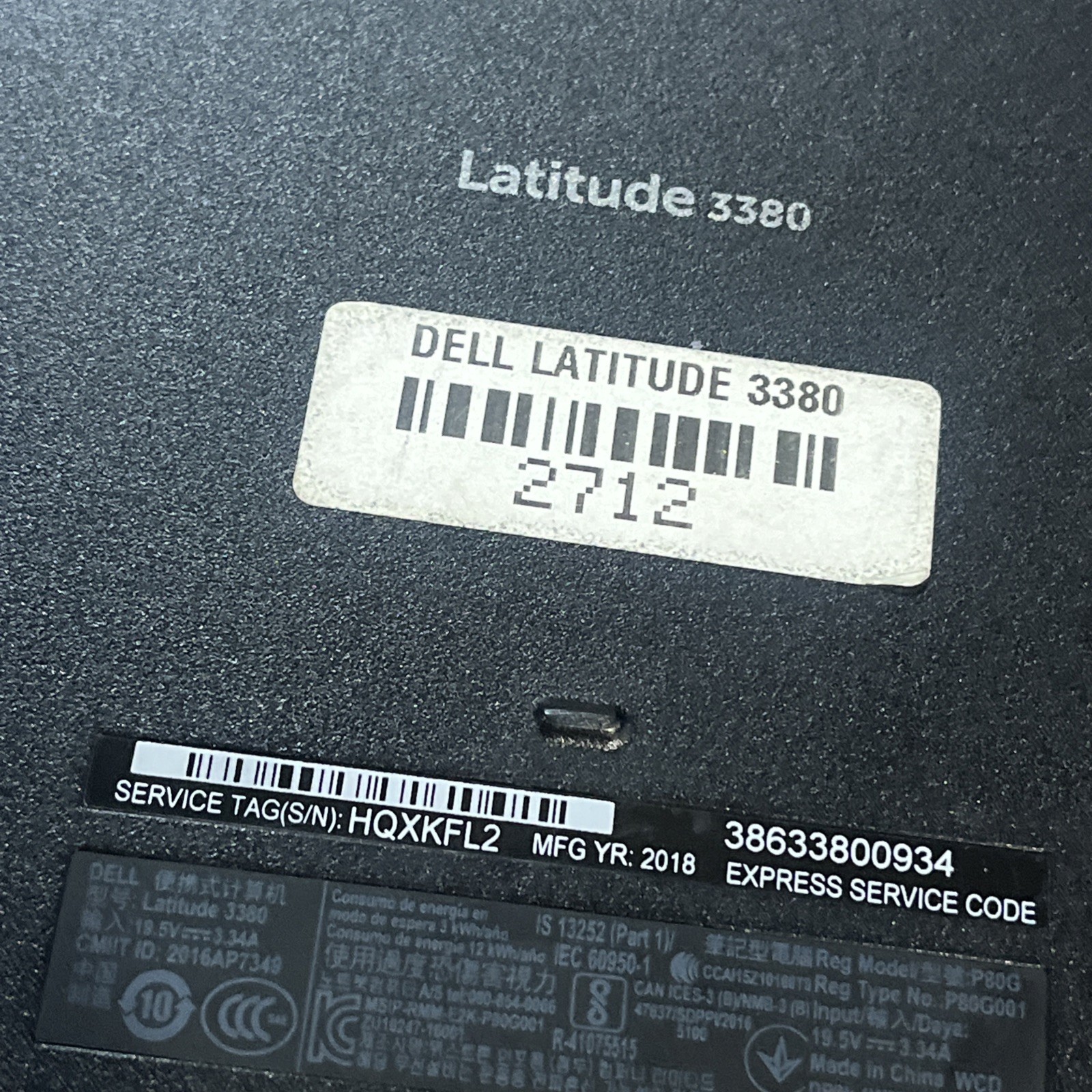 DELL LATITUDE 3380 INTEL CORE I3-6006U 2.00GHZ 8GB RAM NO HD ‘