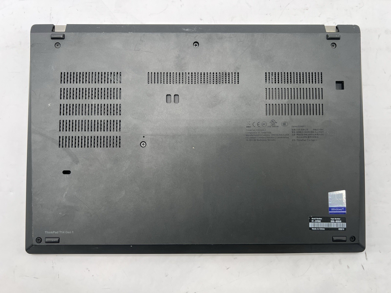 Lenovo ThinkPad T14 Gen 1, Core i5-10210U, @ 1.60GHz, 16GB RAM-No HDD/OS/Adapter