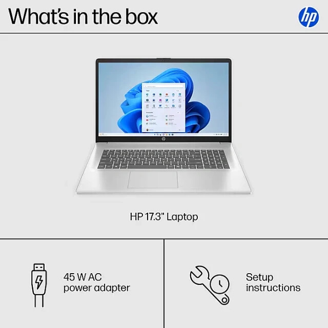 HP 17.3″ FHD Laptop Intel Core i3-N305 8GB RAM 512GB SSD Win11 Home 17-CN3083ST