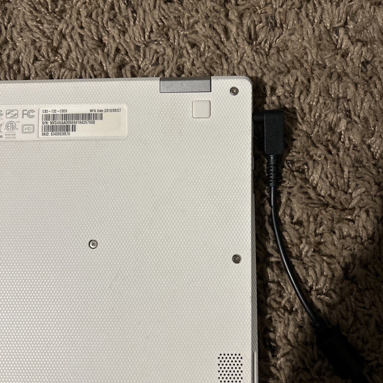 Acer Chromebook 11 CB3-131 11.6″ White Laptop – With Charger – Tested & Working