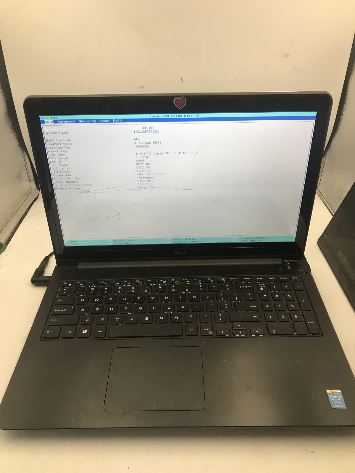 DELL INSPIRON 5547 – BOOTS TO BIOS – INTEL I7 4510U – 4GB RAM – READ DESC – BB