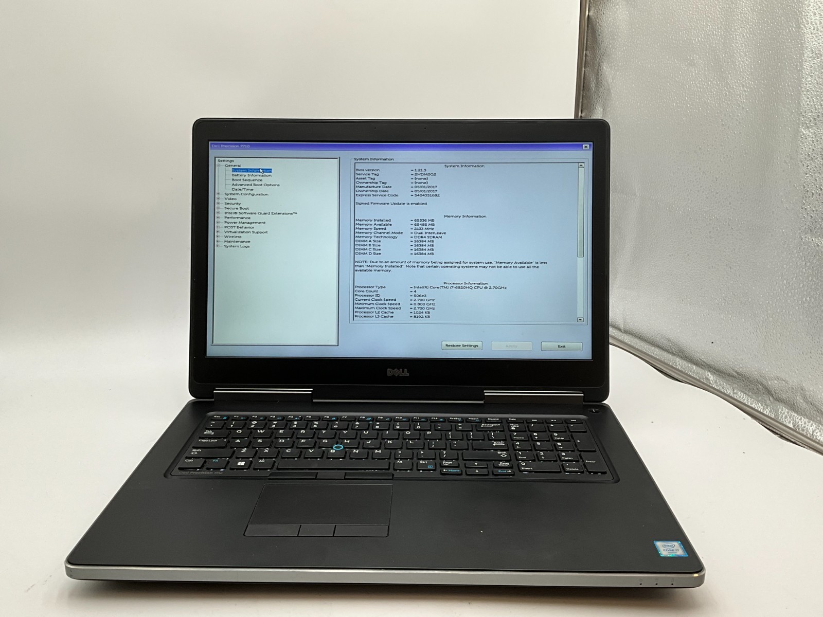 DELL Precision 7710 i7-6820HQ 64gb 1tb/512gb M5000M Laptop 2HDM0G2 no OS