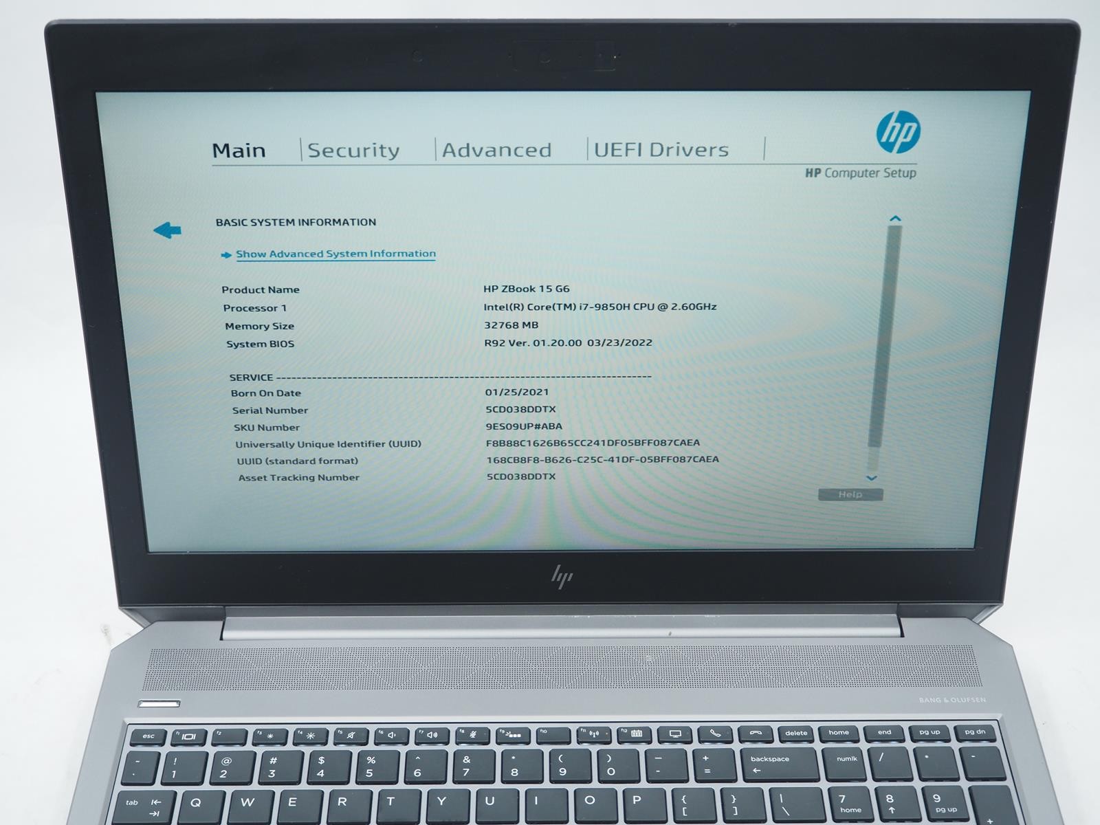 HP ZBOOK 15 G6 15.5″ Intel Core i7-9850H 2.60GHz 32GB RAM 512GB NVMe Grade B