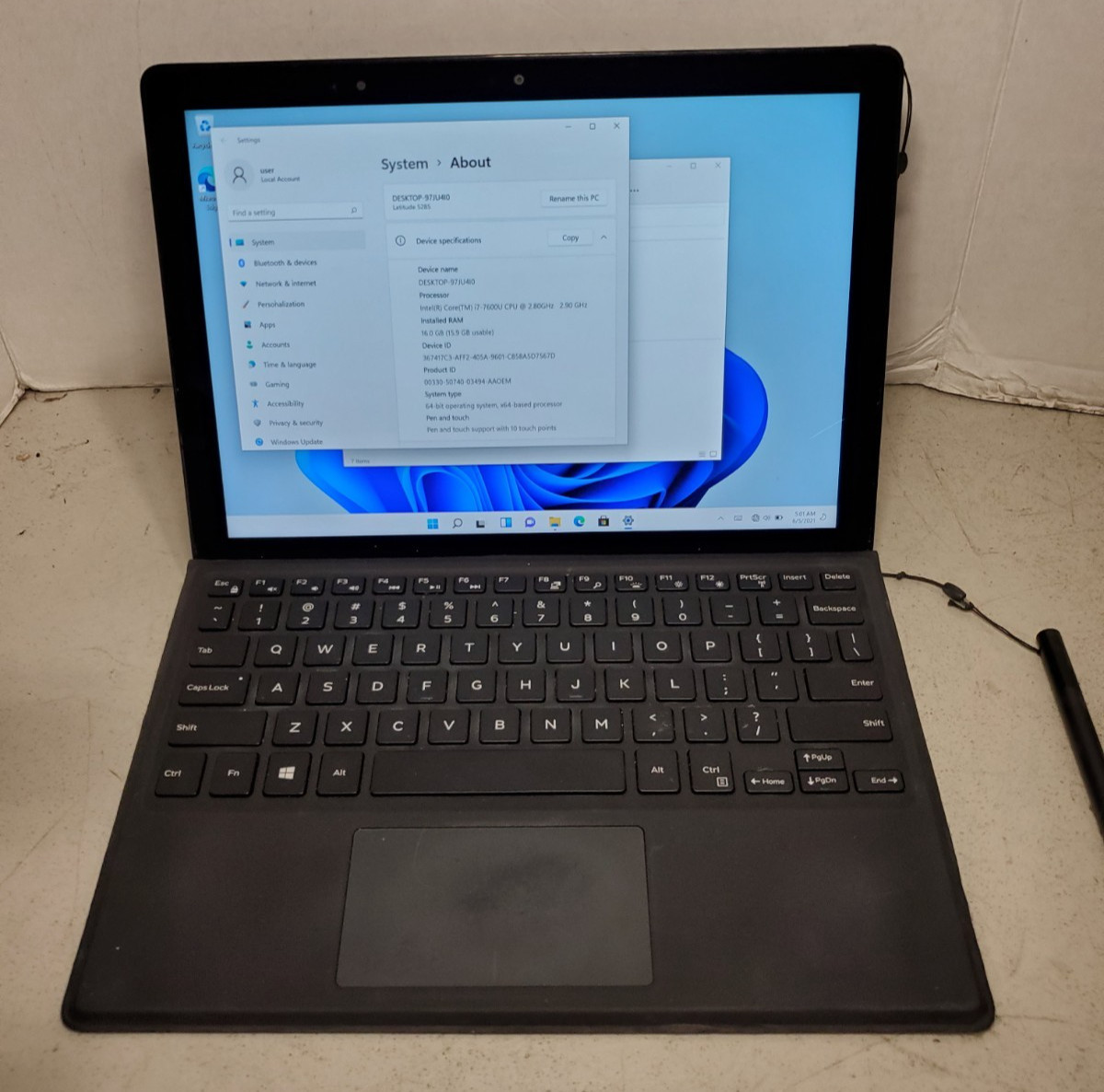 Dell Latitude 5285 i7-7600U 16GB RAM 256GB SSD Win11 CRACKED LCD! #69