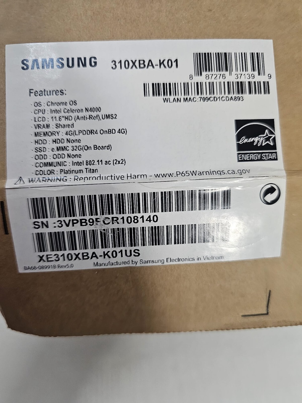 Samsung Chromebook 11.6″ (32GB SSD, Intel Celeron Processor N4000, 1.10 GHz, 4GB