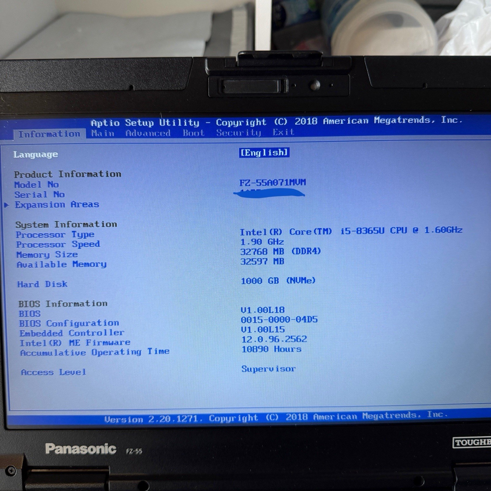 Panasonic Toughbook FZ-55 Rugged Laptop i5-8365U 32GB RAM 1TB NVMe SSD Win11