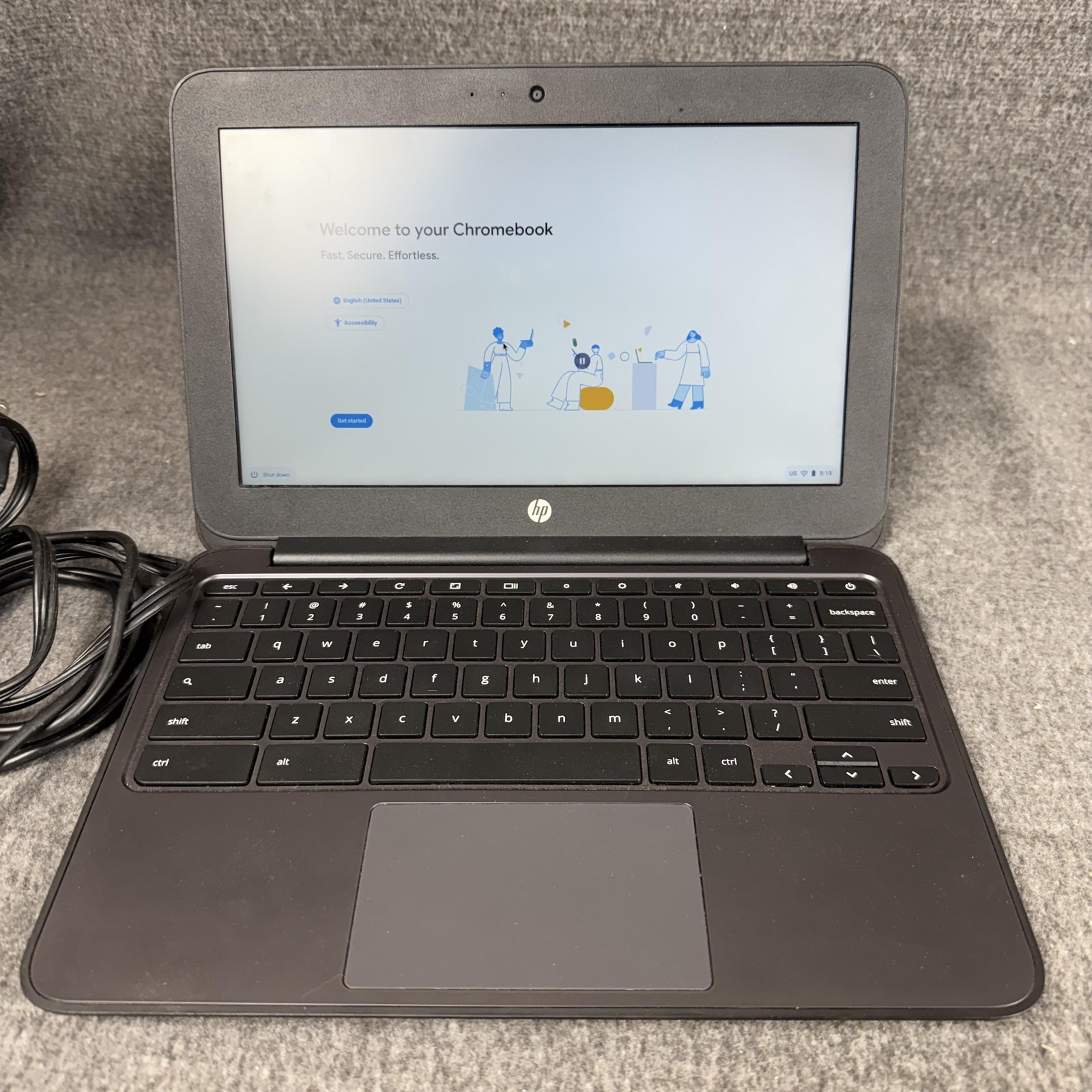 HP Chromebook 11 G5 EE Laptop Chrome OS WiFi Webcam Tested Works W Charger Black