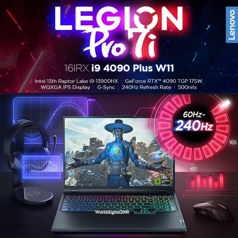Lenovo Legion Pro 7i Gen8 13th-i9 32G 1TB RTX4090 500Nits 240Hz 16” 2560*1600