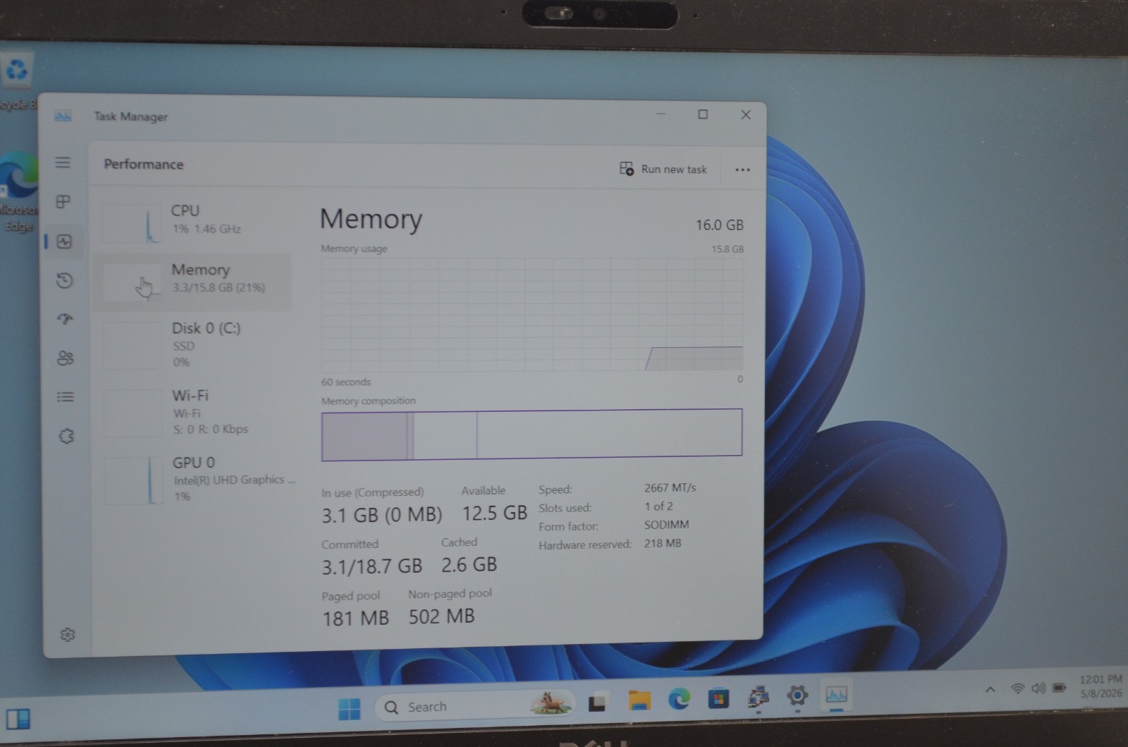Dell Latitude 5401 14”FHD Intel Core i5-9400H 2.5GHz 16GB RAM 256GB SSD Win11Pro