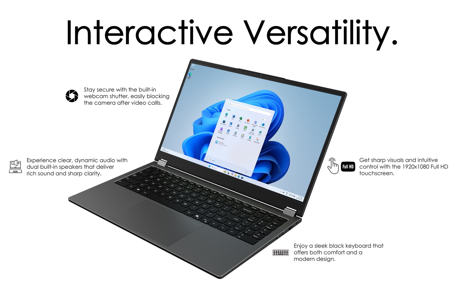 Gateway 15.6″ FHD IPS 2-in-1 Convertible Touchscreen Laptop, Intel N100