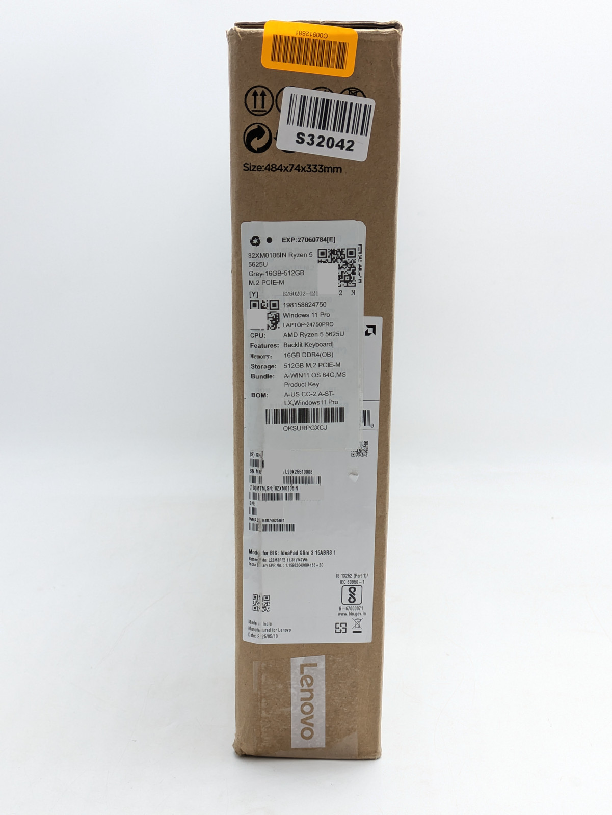 Lenovo IdeaPad Slim 3 15ABR8 15.6″ Ryzen 5 5625U 16GB DDR4 512GB SSD Windows 11H