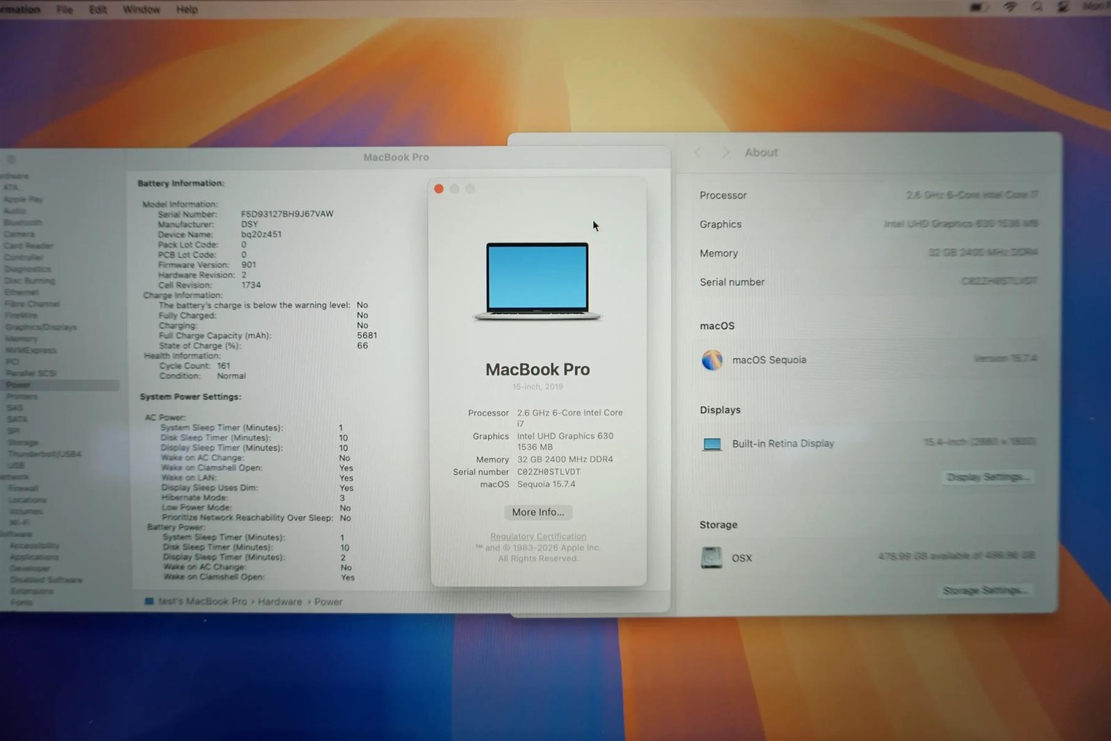 Apple MacBook Pro 2019 A1990 15.4″ Retina i7-9750H 32GB 512GB SSD Laptop