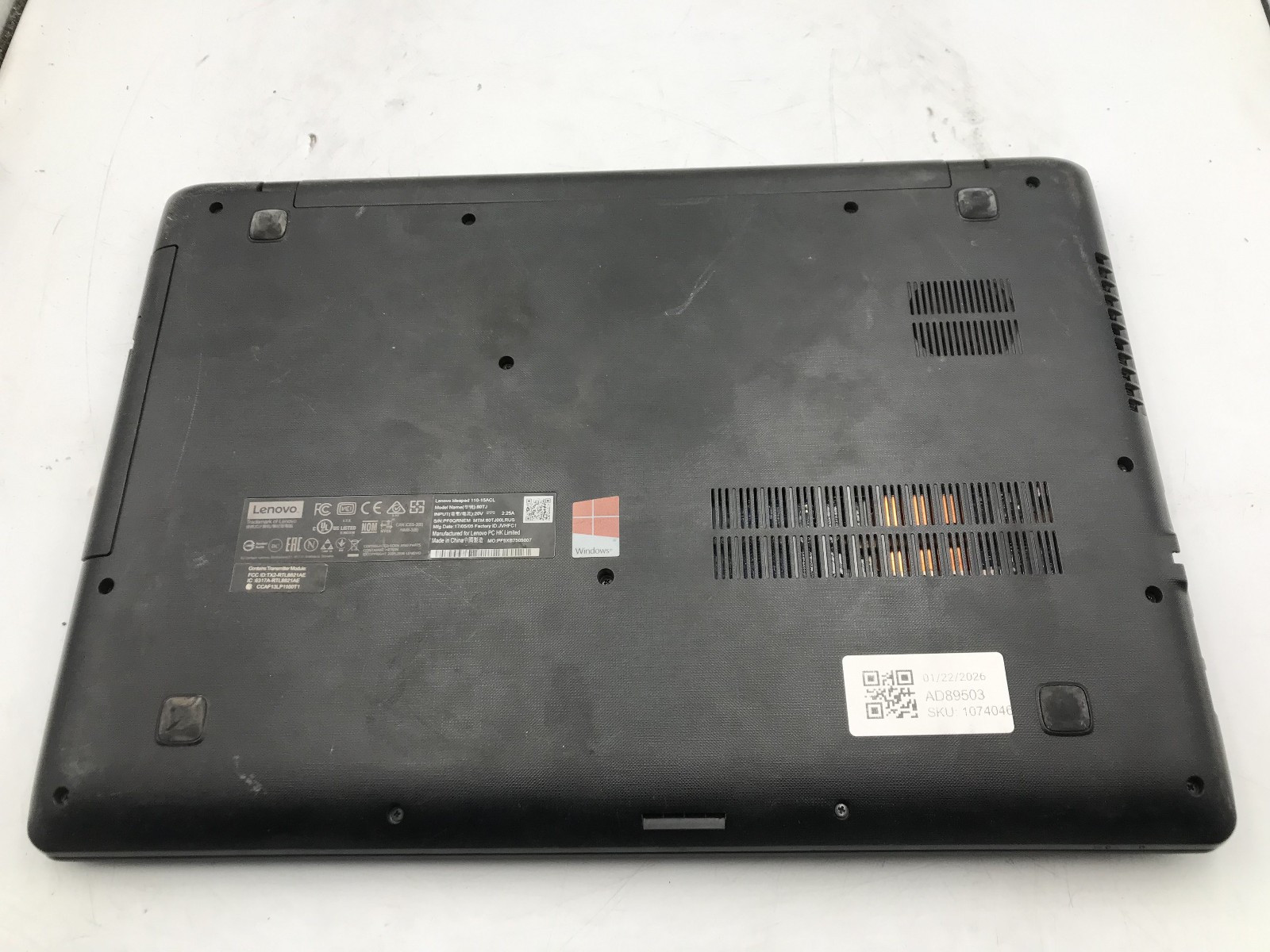 LENOVO IDEAPAD 110 15ACL – BOOTS TO BIOS – AMD A6 7310 – 4GB RAM – READ DESC -BB