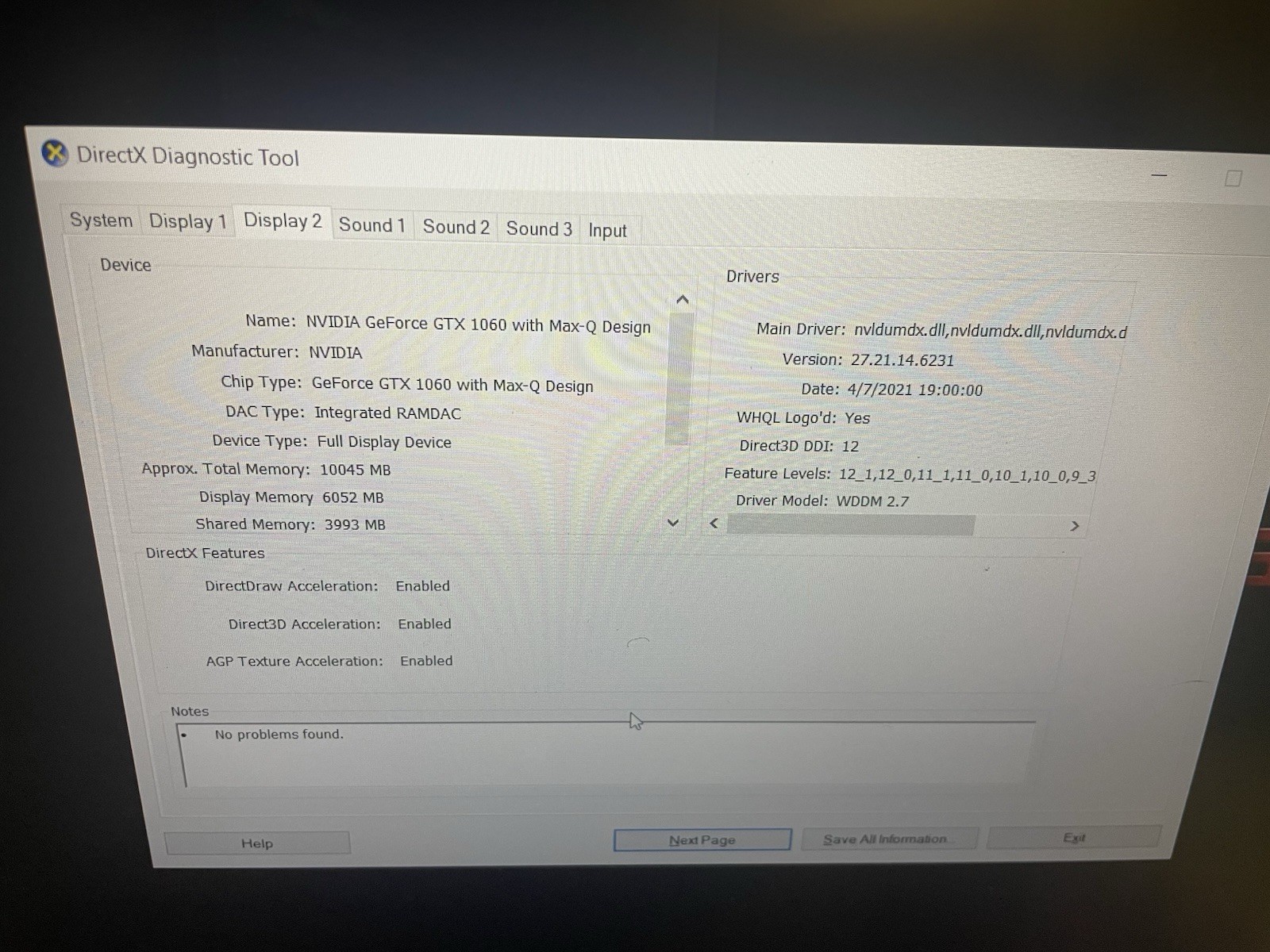 Dell G5 5587 gaming laptop 8GB RAM Nvidia GeForce GTX 1060 with Max-Q Design 6GB