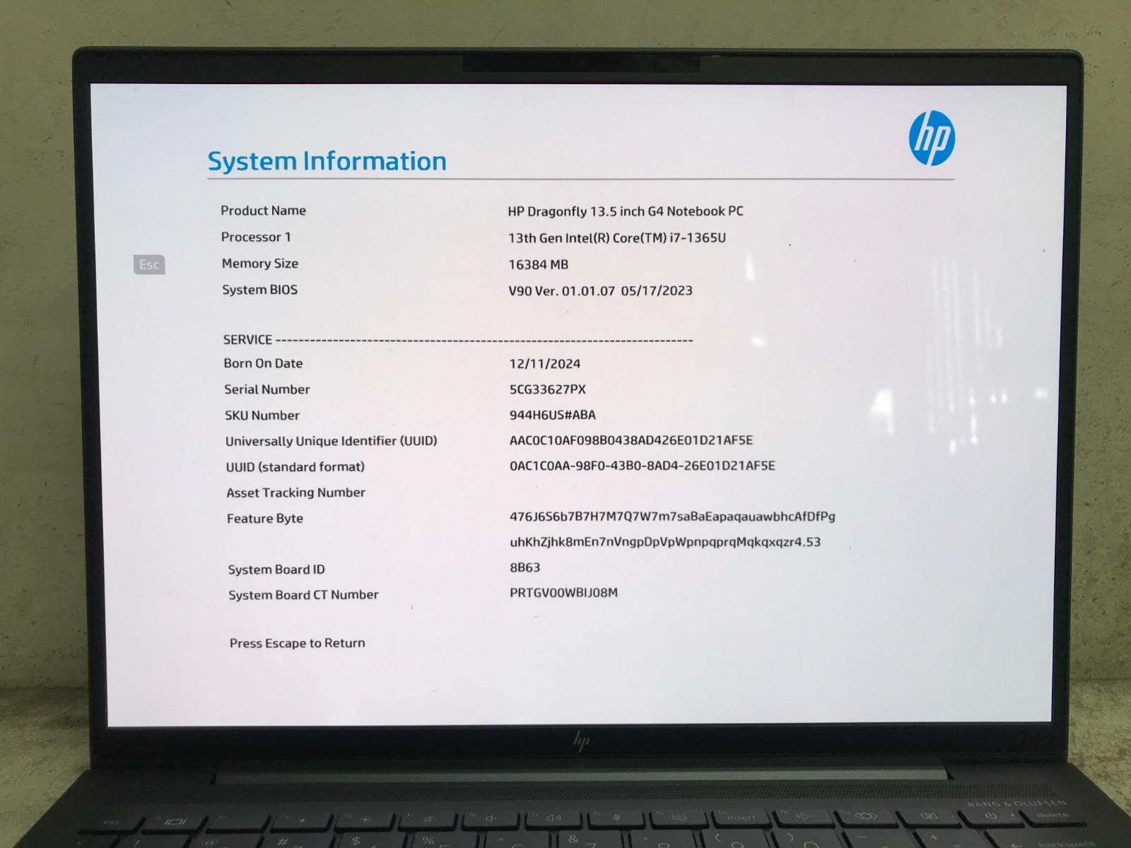 HP Elite Dragonfly G4 13.5″ / Intel Core i7-1365U / 16GB RAM / No SSD