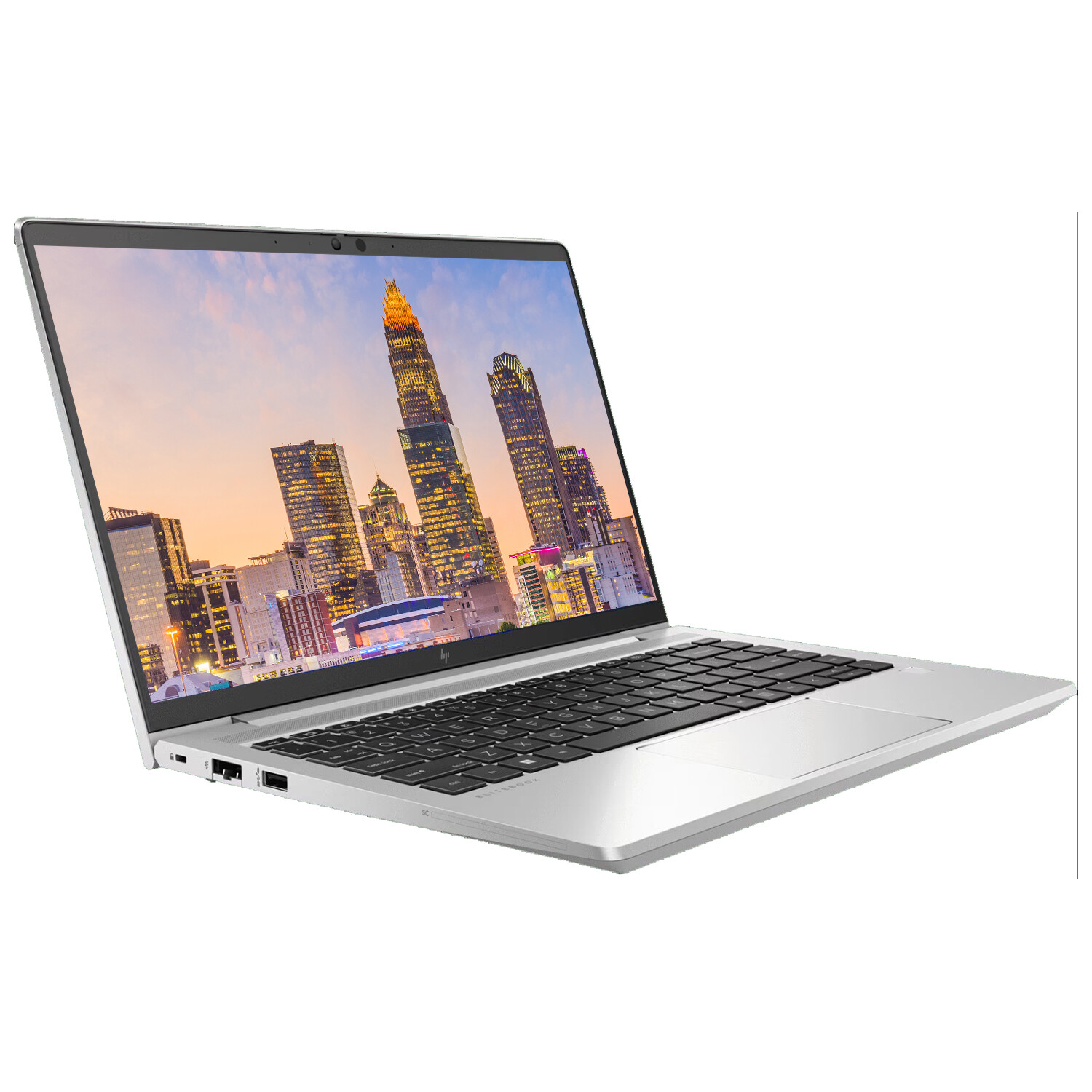 HP EliteBook 645 G10 14″ Ryzen 5 Notebook with 2 x EliteDisplay E24 24″ Monitors