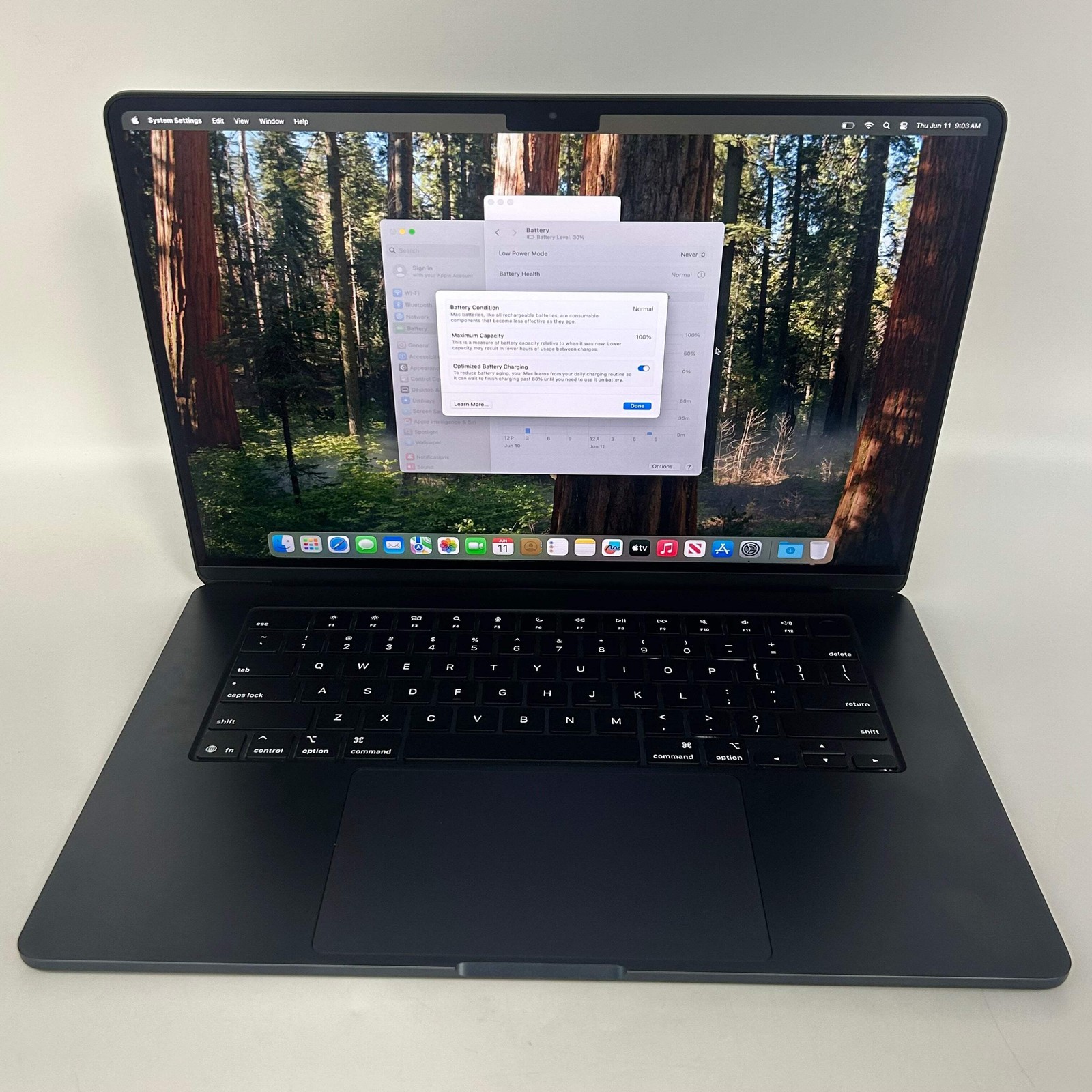 Apple MacBook Air 15″ Midnight M4 10C GPU, 16GB RAM 256GB A3241 – 100% BH