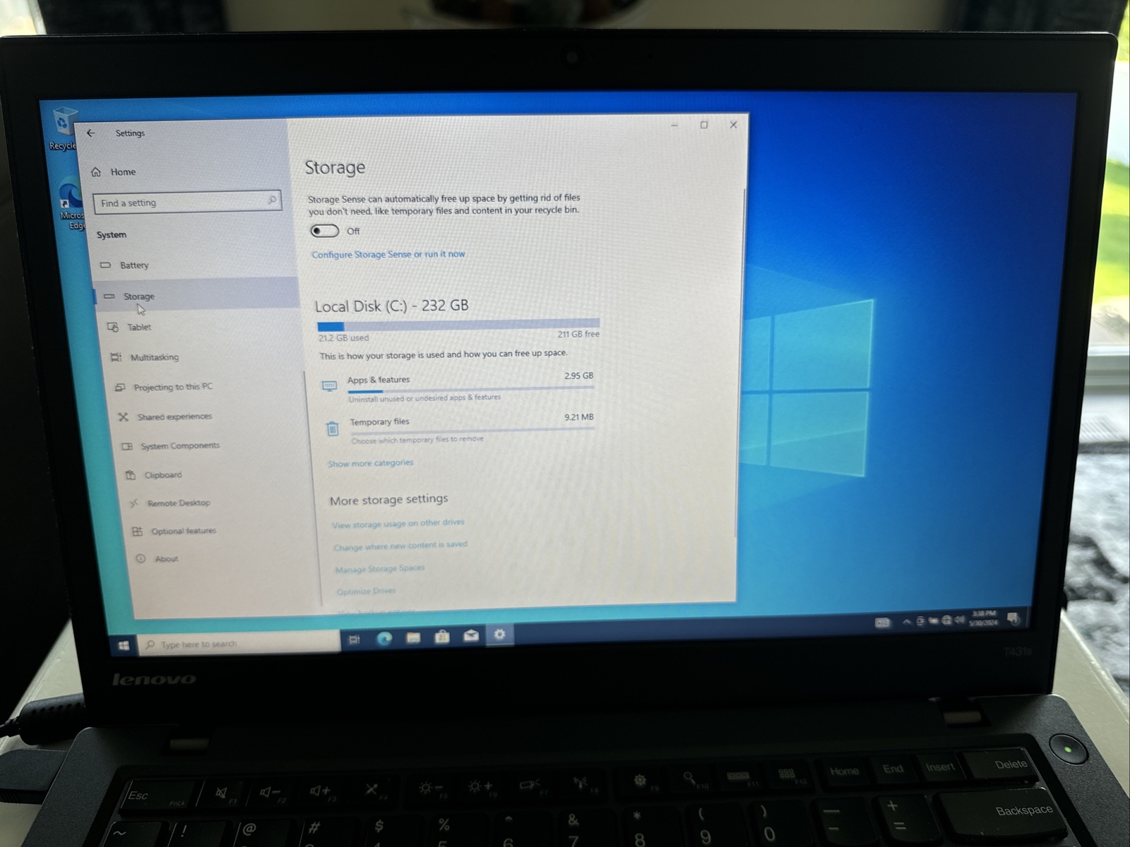 Lenovo ThinkPad T431s Intel i5-3437U 1.9GHZ 8GB RAM 250GB SSD Win10 pro