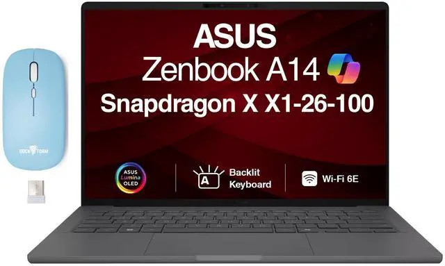 ASUS Zenbook A14 14.0 in OLED WUXGA Display Qualcomm Snapdragon X X1-26-100