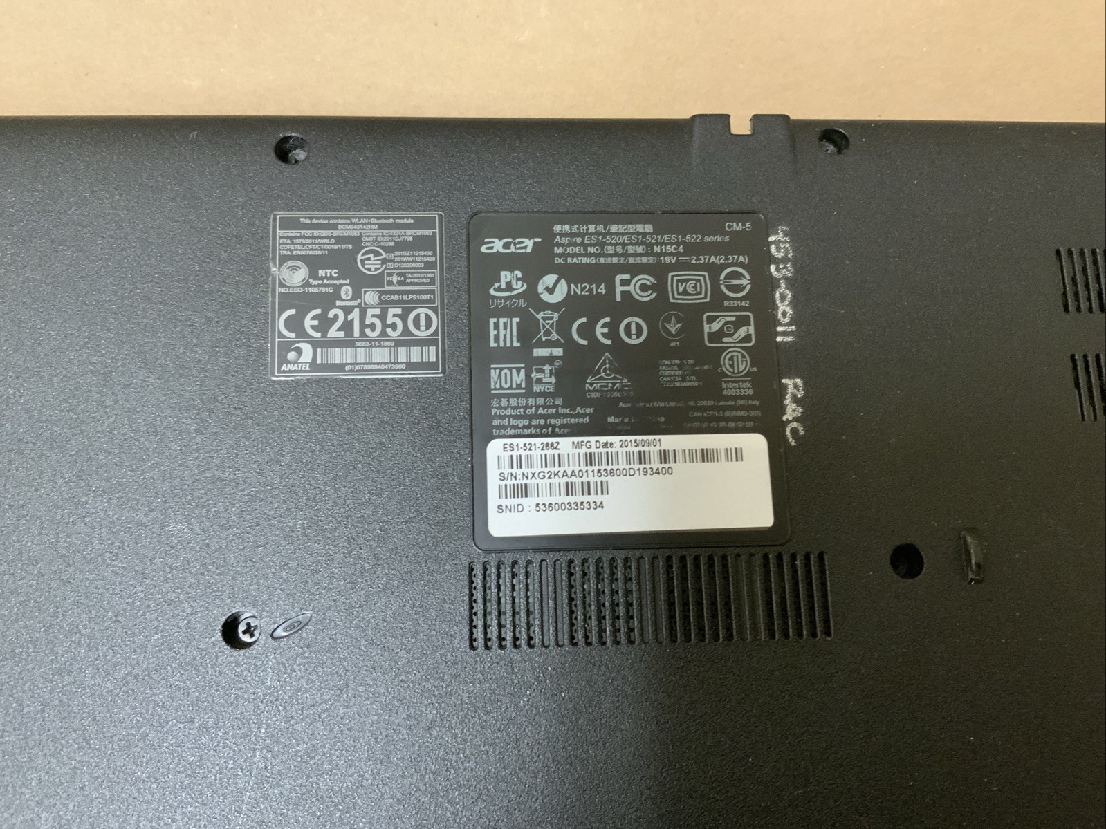 Acer Aspire ES1-521 Laptop AMD E1-6010 4GB RAM Windows – Includes Charger