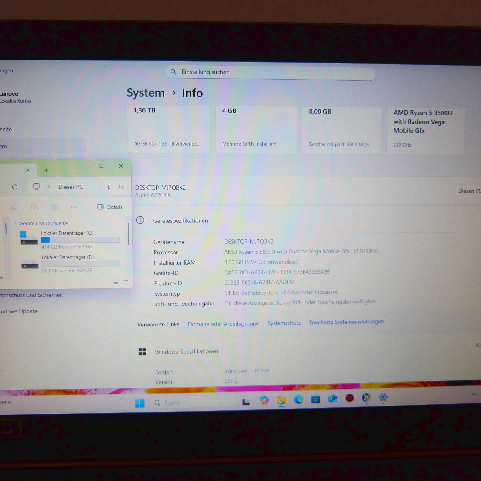 Acer A315 15″ FULLHD 120Hz Ultrabook l AMD RYZEN 5 POWER I SSD Windows 11