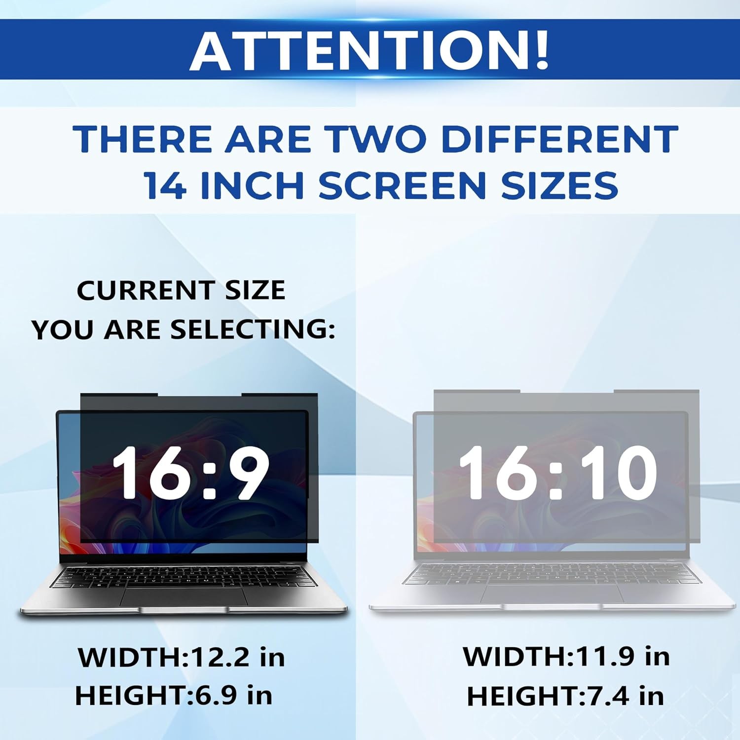14 Inch 16:9 Magnetic Privacy Screen for Laptops, Removable Anti-Glare Filter Sh