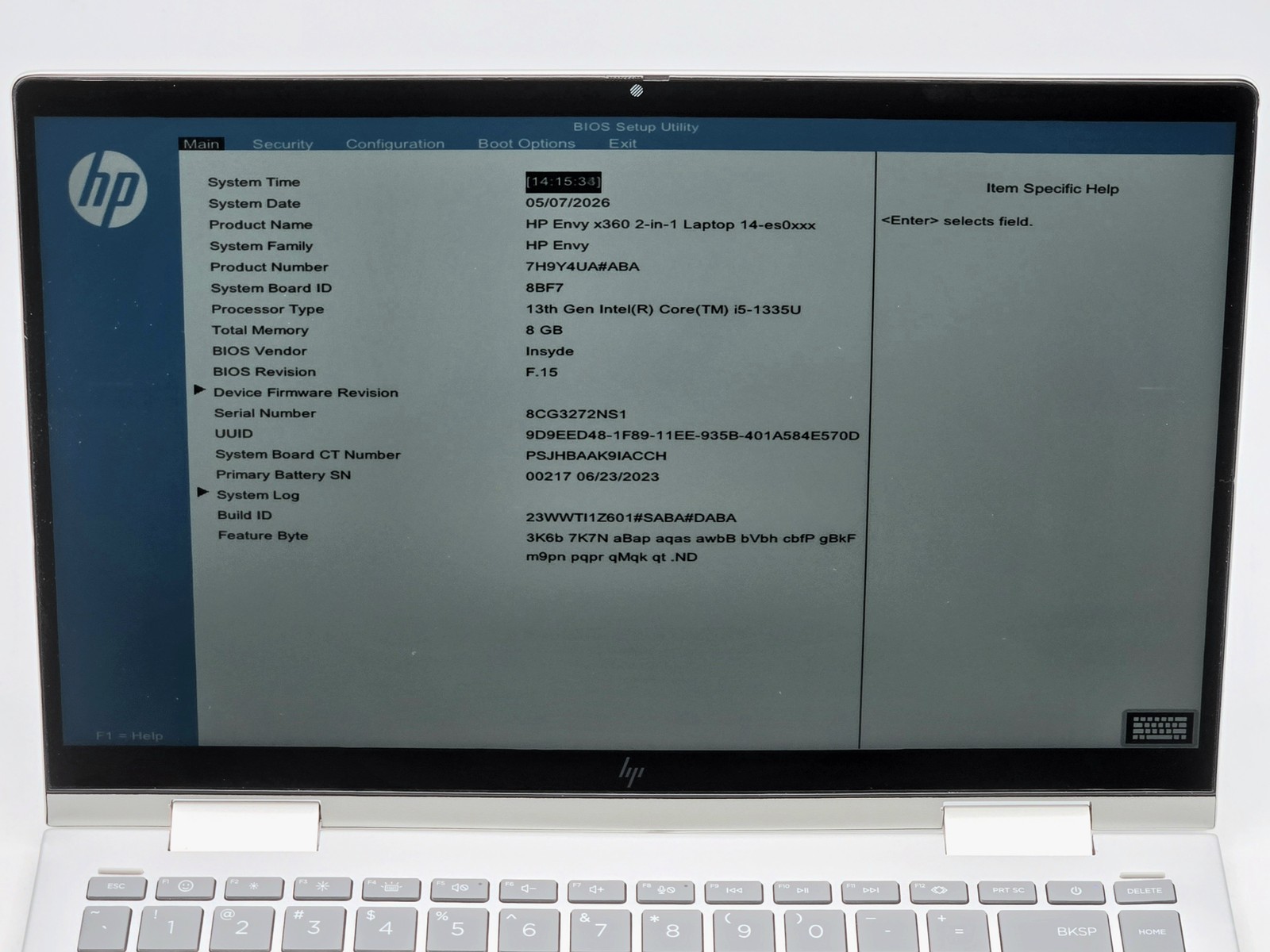 HP Envy x360 2-in-114-es0013dx 14″ FHD Touch I5-1335U 512GB 8GB W11 Backlit FPR