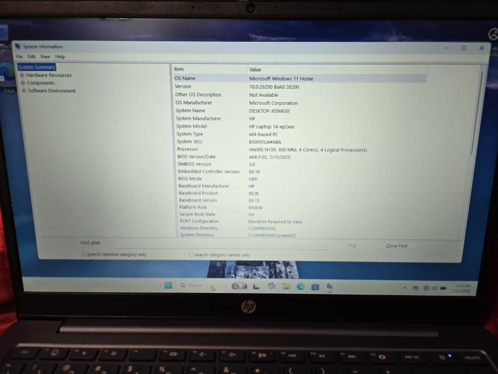 HP 14-ep2012wm 14″ Intel N150 4GB 128GB SSD Win11 Navy Laptop Used (ROA010975)