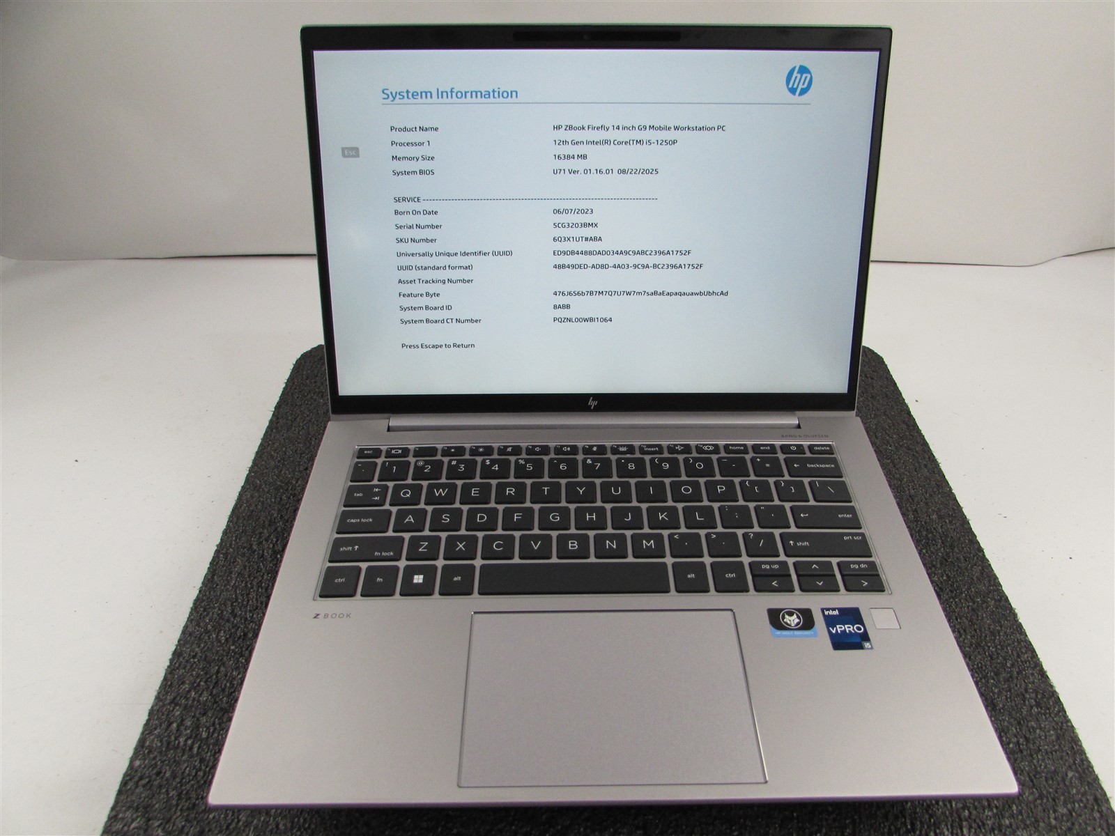 HP ZBOOK FIREFLY 14 (G9) 1920X1080 FHD CORE I5-1250P 256GB SSD 16GB RAM NO O.S