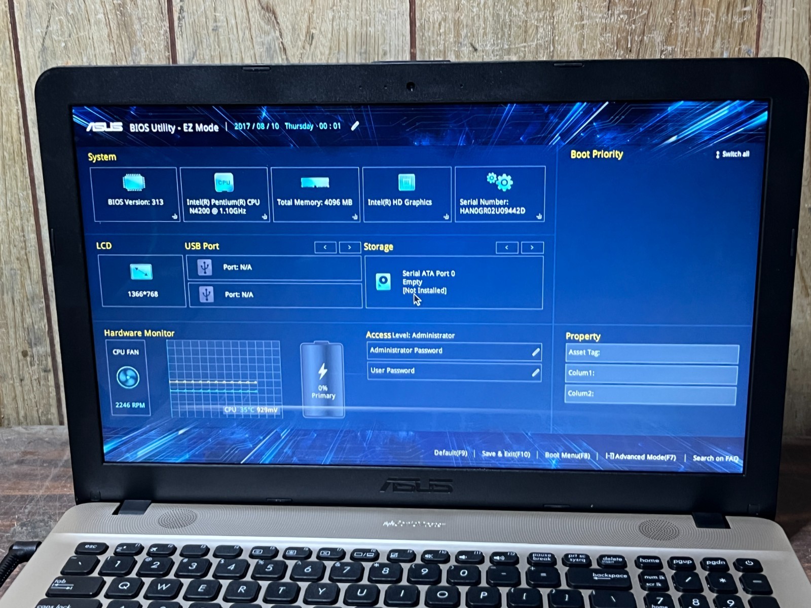 ASUS X541N 15.6″ Laptop Intel Pentium CPU 4GB RAM DVDRW HDMI Webcam NO HDD