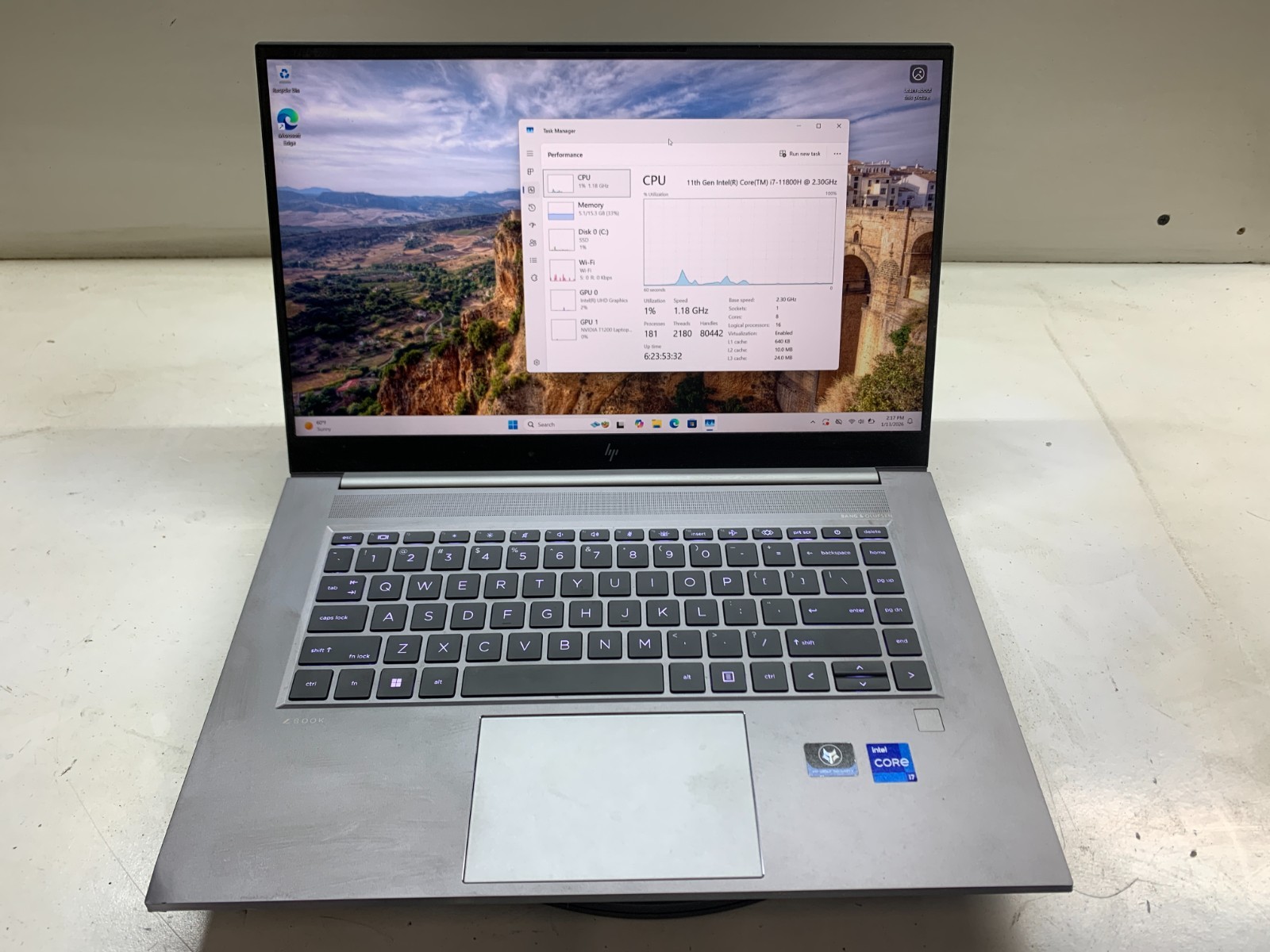 HP ZBook Studio G8 Intel Core i7-11800H 16GB 500GB SSD Quadro T1200 Windows 11