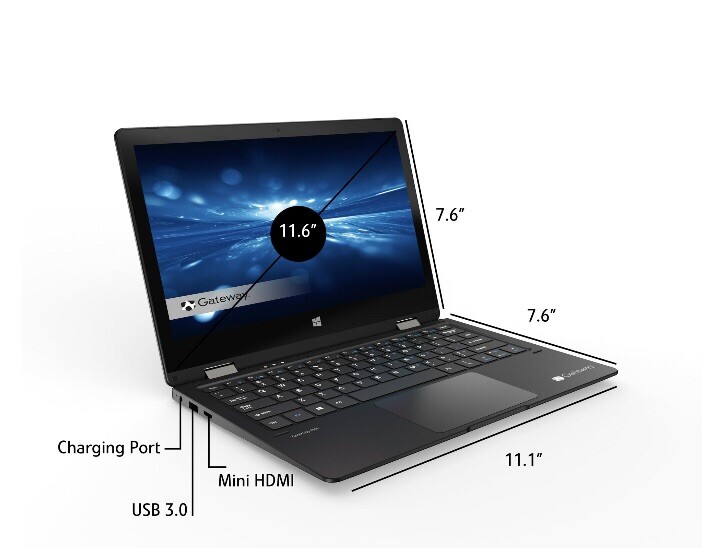 Gateway Convertible 11.6″ (64GB SSD, Intel Celeron 4020, 1.10GHz, 4GB RAM)…