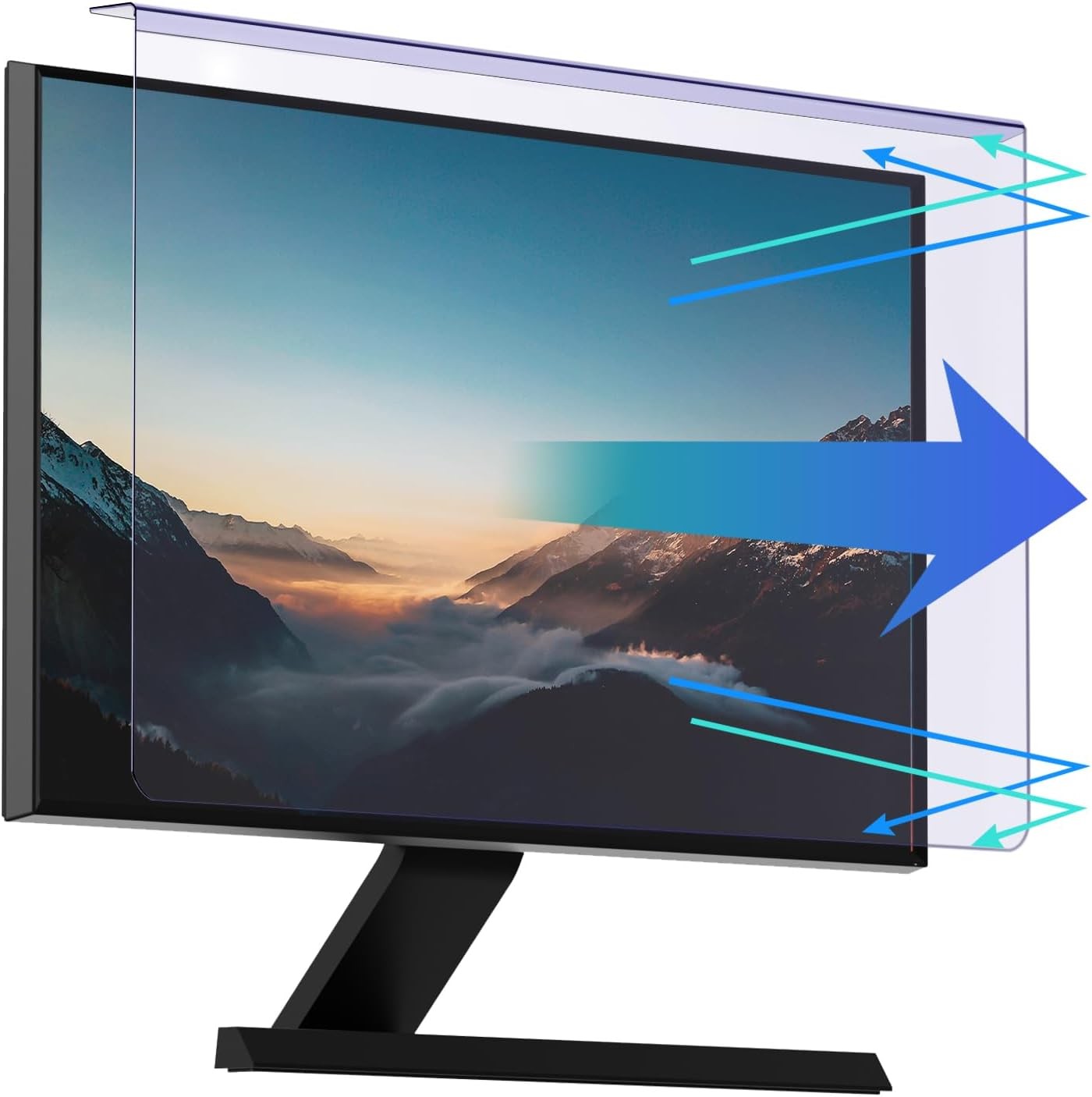 Anti Blue Light Screen Protector for 20 to 22 Inch Monitors – Eye Protection Shi