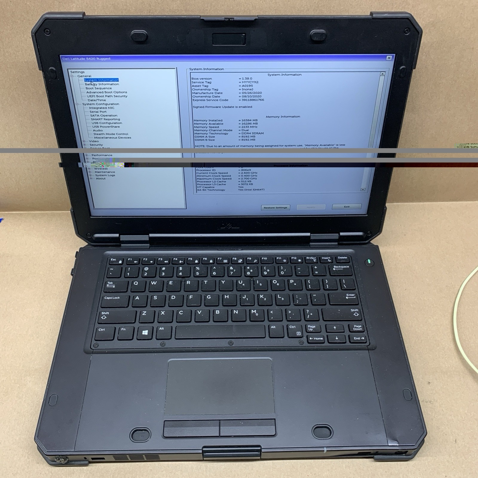 Dell Latitude Rugged 5420, Core i3-7130U @ 2.7GHz, 16GB RAM, No SSD, No OS