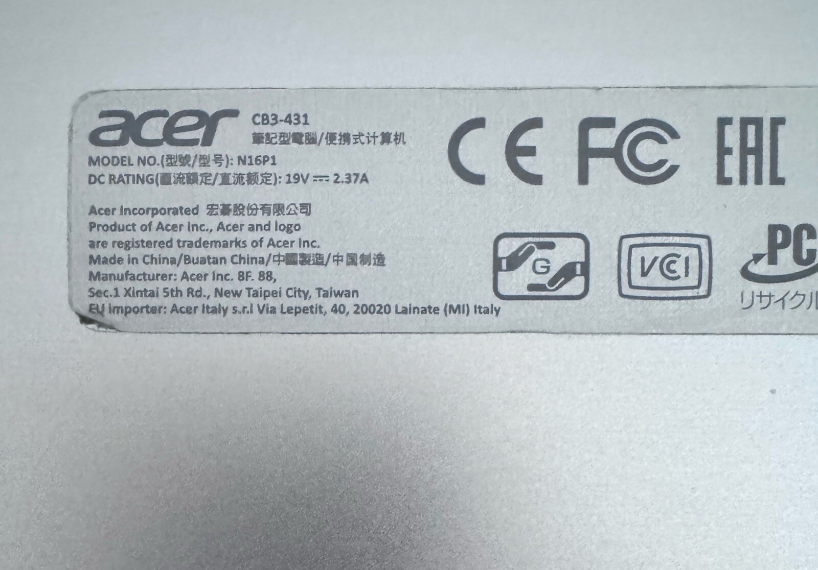 Acer Chromebook 14 N16P1 14″ Laptop 1.6GHz Celeron 4GB RAM 16GB (C)