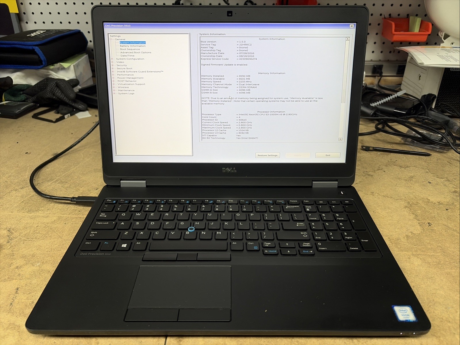 Dell Precision 3510 15.6″ FHD E3-1505M V5 8GB RAM No OS/SSD