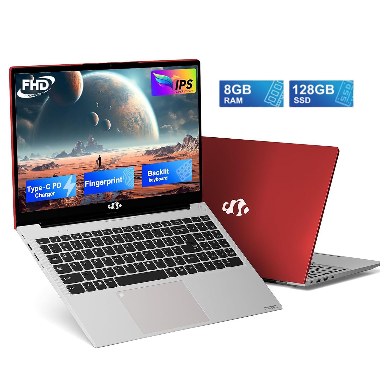 NIMO 15.6″ Student Laptop Intel Pentium N100 4/8GB RAM 128/256/512GB SSD Win 11H