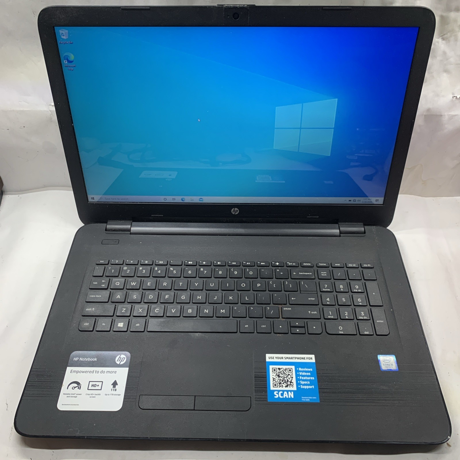 HP Notebook 17-x116dx 17.3in Intel i5-7200U 8GB RAM 1TB HDD DVD RW Win10 READ